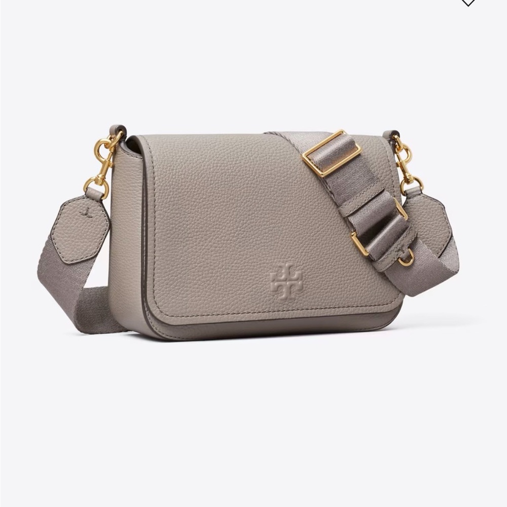 Tory Burch Thea flap Crossbody Gray Heron 🔥 New!!